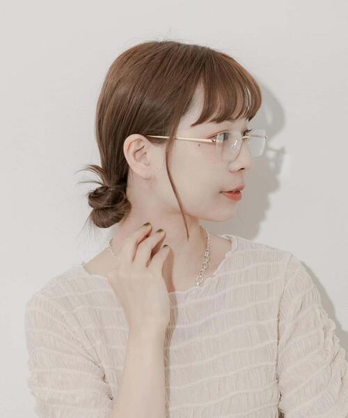 SMELLY（スメリー）の「リムレススクエアダテメガネ（メガネ・レディース・ゴールド/シルバー・-）」の16枚目の写真