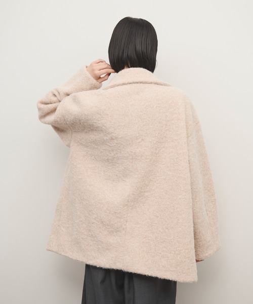 Shelly island（シェリーアイランド）の「2WAYシャギーミドルコート（その他アウター・レディース・ホワイト/グレー・FREE）」の6枚目の写真