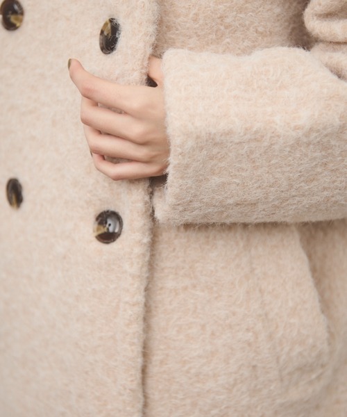 Shelly island（シェリーアイランド）の「2WAYシャギーミドルコート（その他アウター・レディース・ホワイト/グレー・FREE）」の7枚目の写真