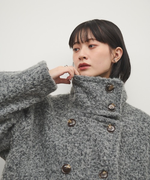 Shelly island（シェリーアイランド）の「2WAYシャギーミドルコート（その他アウター・レディース・ホワイト/グレー・FREE）」の18枚目の写真