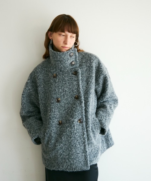 Shelly island（シェリーアイランド）の「2WAYシャギーミドルコート（その他アウター・レディース・ホワイト/グレー・FREE）」の14枚目の写真