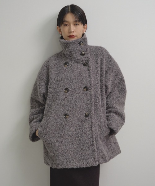 Olu. 2wayシャギーミドルコート グレー 2WAYシャギーミドルコート（その他アウター）｜Shelly island
