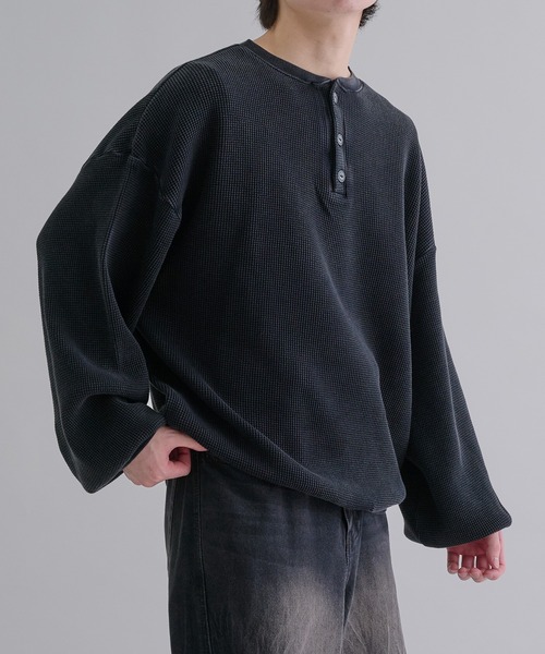 epnok（エプノック）の「ワッフルヘンリーネックTee（Tシャツ/カットソー・メンズ・ブラック/グレー/ブラック系その他・SMALL/MEDIUM/LARGE）」の13枚目の写真