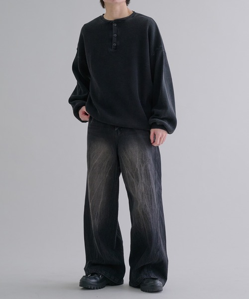 epnok（エプノック）の「ワッフルヘンリーネックTee（Tシャツ/カットソー・メンズ・ブラック/グレー/ブラック系その他・SMALL/MEDIUM/LARGE）」の17枚目の写真