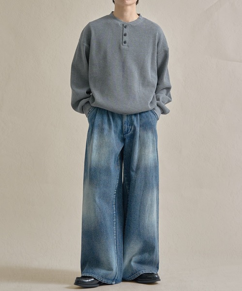 epnok（エプノック）の「ワッフルヘンリーネックTee（Tシャツ/カットソー・メンズ・ブラック/グレー/ブラック系その他・SMALL/MEDIUM/LARGE）」の13枚目の写真