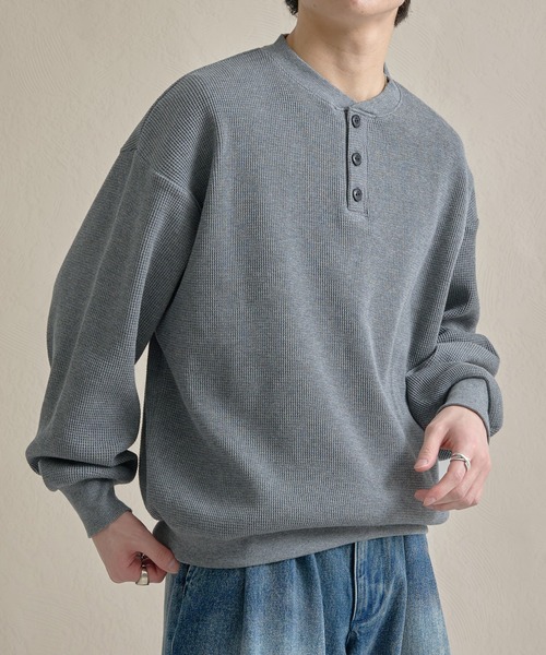 epnok（エプノック）の「ワッフルヘンリーネックTee（Tシャツ/カットソー・メンズ・ブラック/グレー/ブラック系その他・SMALL/MEDIUM/LARGE）」の7枚目の写真