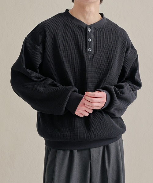 epnok（エプノック）の「ワッフルヘンリーネックTee（Tシャツ/カットソー・メンズ・ブラック/グレー/ブラック系その他・SMALL/MEDIUM/LARGE）」の16枚目の写真