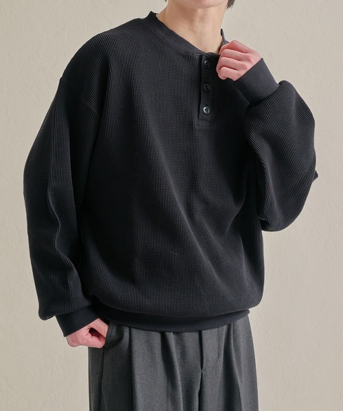 epnok（エプノック）の「ワッフルヘンリーネックTee（Tシャツ/カットソー・メンズ・ブラック/グレー/ブラック系その他・SMALL/MEDIUM/LARGE）」の19枚目の写真