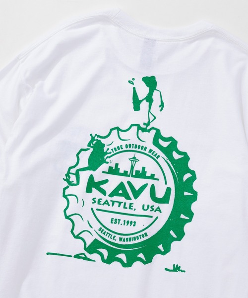 KAVU（カブー）の「KAVU/カブー Crown Frog LS Tee/クラウンフロッグティー（Tシャツ/カットソー・メンズ・パープル/ホワイト/ライトグリーン/ブラック・MEDIUM/X-LARGE/LARGE）」の7枚目の写真
