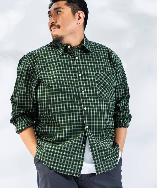 PIMLICO（ピムリコ）の「オーバーサイズ 長袖 シャツ コットン チェック柄 [WEB限定] 【きれいめ/羽織】PIMLICO (ピムリコ)（シャツ/ブラウス・メンズ・C/D/E/A/B・X1(3L～4L)/X2(4L～5L)/X3(6L～7L)/X4(8L～9L)/X5(9L～10L)）」の5枚目の写真