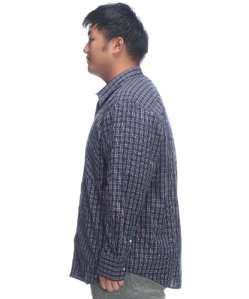 PIMLICO（ピムリコ）の「オーバーサイズ 長袖 シャツ コットン チェック柄 [WEB限定] 【きれいめ/羽織】PIMLICO (ピムリコ)（シャツ/ブラウス・メンズ・C/D/E/A/B・X1(3L～4L)/X2(4L～5L)/X3(6L～7L)/X4(8L～9L)/X5(9L～10L)）」の18枚目の写真