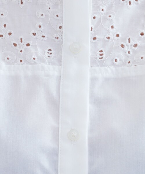 grove（グローブ）の「涼やかさと上品さを兼ね備えた　レースシャツブラウス（シャツ/ブラウス・レディース・オフホワイト/ブラック/ブルーグリーン・02/03/04/05/01）」の7枚目の写真