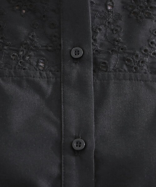 grove（グローブ）の「涼やかさと上品さを兼ね備えた　レースシャツブラウス（シャツ/ブラウス・レディース・オフホワイト/ブラック/ブルーグリーン・02/03/04/05/01）」の11枚目の写真