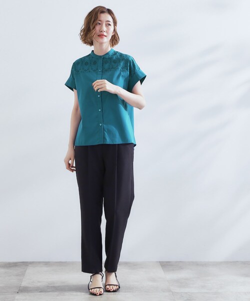 grove（グローブ）の「涼やかさと上品さを兼ね備えた　レースシャツブラウス（シャツ/ブラウス・レディース・オフホワイト/ブラック/ブルーグリーン・02/03/04/05/01）」の14枚目の写真