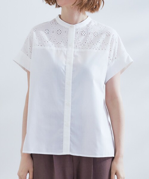 grove（グローブ）の「涼やかさと上品さを兼ね備えた　レースシャツブラウス（シャツ/ブラウス・レディース・オフホワイト/ブラック/ブルーグリーン・02/03/04/05/01）」の16枚目の写真