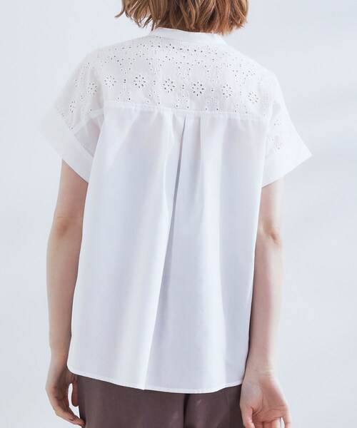 grove（グローブ）の「涼やかさと上品さを兼ね備えた　レースシャツブラウス（シャツ/ブラウス・レディース・オフホワイト/ブラック/ブルーグリーン・02/03/04/05/01）」の18枚目の写真