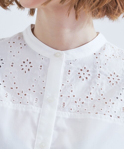 grove（グローブ）の「涼やかさと上品さを兼ね備えた　レースシャツブラウス（シャツ/ブラウス・レディース・オフホワイト/ブラック/ブルーグリーン・02/03/04/05/01）」の19枚目の写真