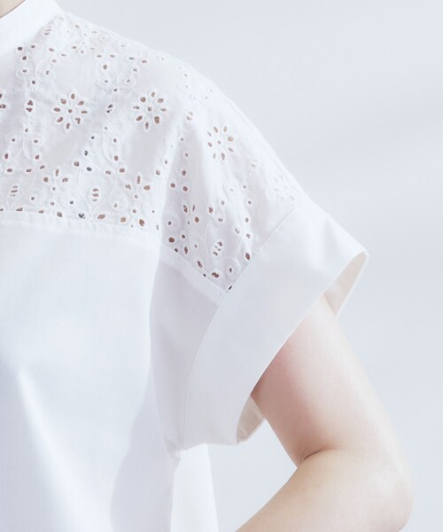 grove（グローブ）の「涼やかさと上品さを兼ね備えた　レースシャツブラウス（シャツ/ブラウス・レディース・オフホワイト/ブラック/ブルーグリーン・02/03/04/05/01）」の20枚目の写真