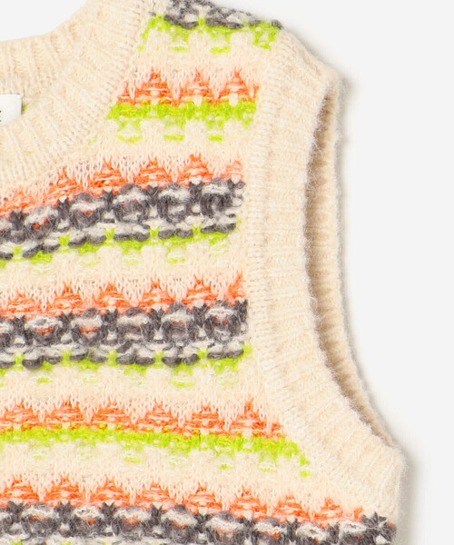 LE GLAZIK（ルグラジック）の「LE GLAZIK | ジャカード クルーネックニットベスト WOMEN（ベスト・レディース・ホワイト系その他/グリーン系その他・36）」の12枚目の写真