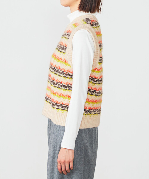 新品完売品★ BSHOP LE GLAZIK | クルーネックカーディガン Bshop｜LE GLAZIK | ミックスカラー クルーネックカーディガン