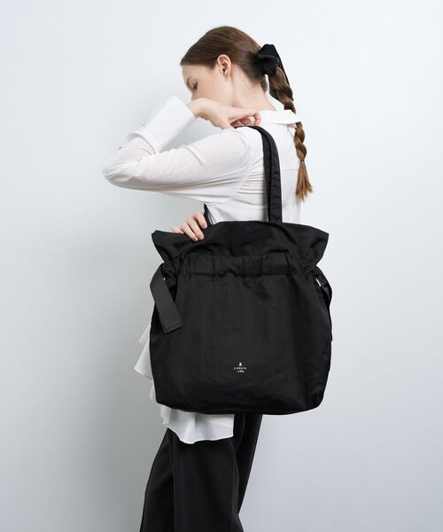 LANVIN en Bleu（ランバンオンブルー）の「グログランギャザートートバッグ（トートバッグ・レディース・ライトカーキ/ネイビー/ブラック/ブラウン・FREE）」の9枚目の写真