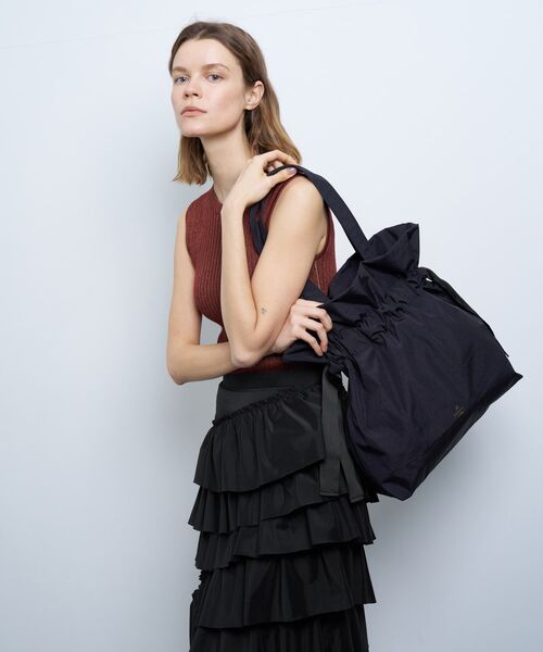 LANVIN en Bleu（ランバンオンブルー）の「グログランギャザートートバッグ（トートバッグ・レディース・ライトカーキ/ネイビー/ブラック/ブラウン・FREE）」の10枚目の写真