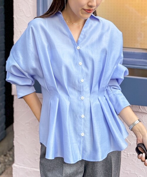 セール】【追加】ウォッシャブルシアースキッパータックブラウス