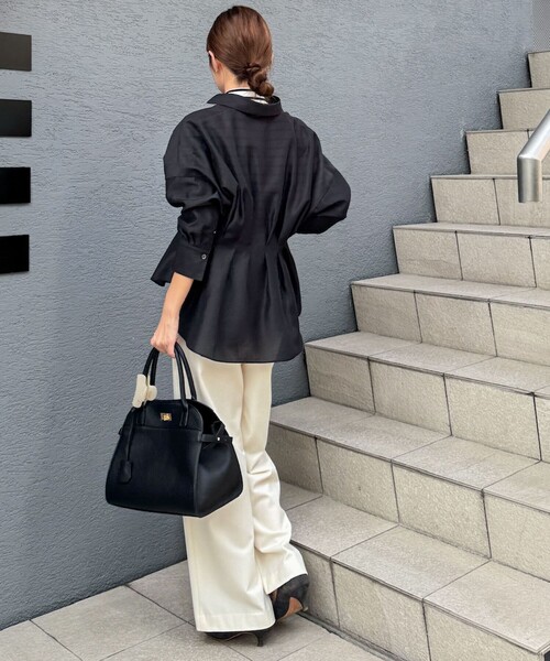 追加】ウォッシャブルシアースキッパータックブラウス（シャツ