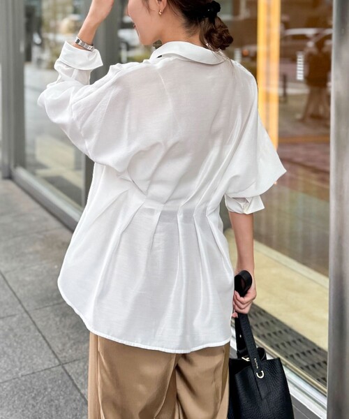 セール】【追加】ウォッシャブルシアースキッパータックブラウス