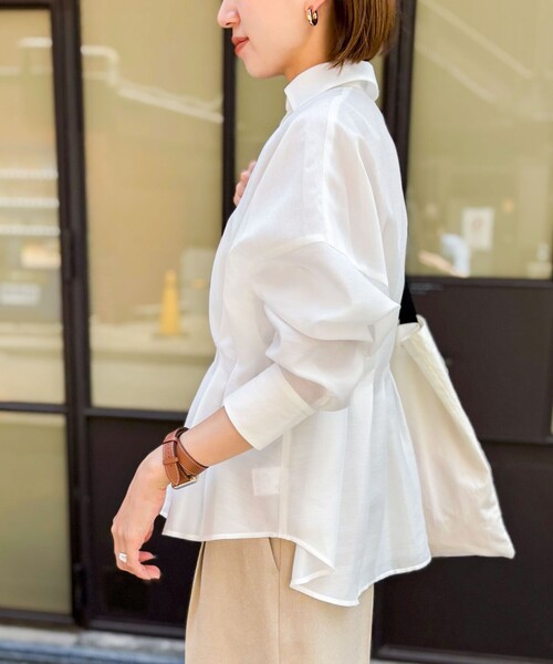 ノーリーズ　ウォッシャブルシアースキッパータックブラウス　2025 美品 セール】【追加】ウォッシャブルシアースキッパータックブラウス