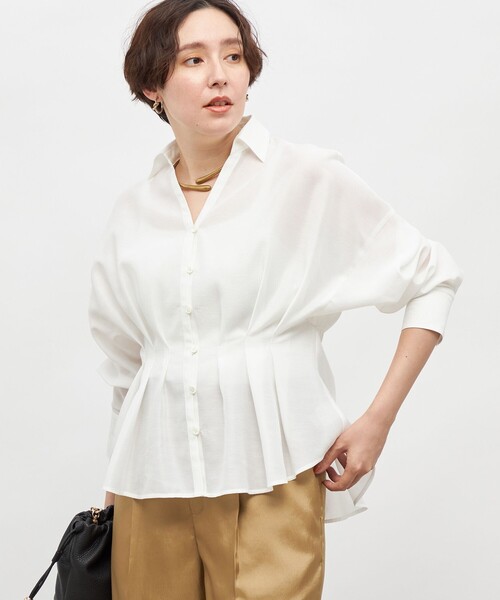 セール】【追加】ウォッシャブルシアースキッパータックブラウス