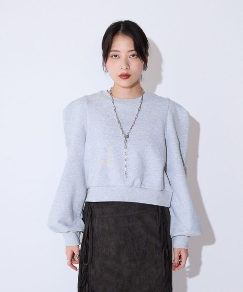 JEANASIS（ジーナシス）の「パワショルショートプルオーバー/591794（スウェット・レディース・ブラック/グレー・FREE）」の6枚目の写真