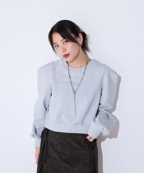 JEANASIS（ジーナシス）の「パワショルショートプルオーバー/591794（スウェット・レディース・ブラック/グレー・FREE）」の7枚目の写真