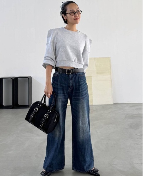 JEANASIS（ジーナシス）の「パワショルショートプルオーバー/591794（スウェット・レディース・ブラック/グレー・FREE）」の18枚目の写真