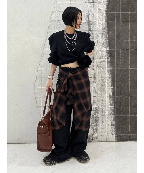 JEANASIS（ジーナシス）の「パワショルショートプルオーバー/591794（スウェット・レディース・ブラック/グレー・FREE）」の20枚目の写真