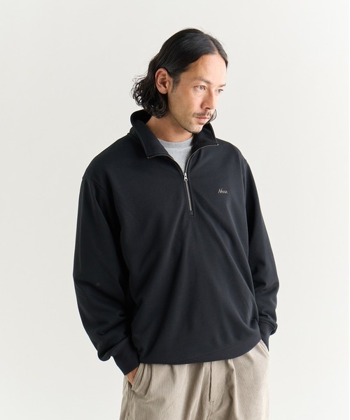 美品 deps HALF ZIP SWEAT ブラック Lサイズ DRY MIX TERRY HALF ZIP SWEAT/ドライミックス テリー ハーフジップ