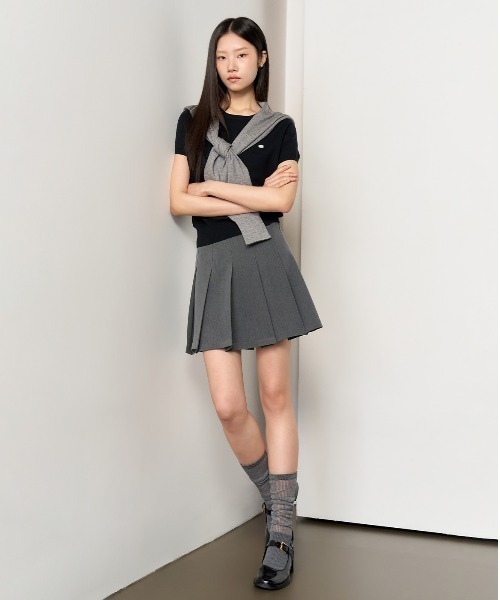 GENERAL IDEA/ジェネラルアイディア basic pleats mini skirt ミニ