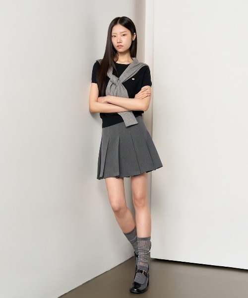 ミニスカート GENERAL IDEA Basic Pleated Mini Skirt 5BMM169 GENERAL IDEA/ジェネラルアイディア basic pleats mini skirt