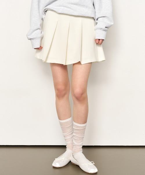 GENERAL IDEA（ジェネラルアイデア）の「GENERAL IDEA/ジェネラルアイディア basic pleats mini skirt ミニスカート（スカート・レディース・アイボリー/ブラック/チャコールグレー・S/M/L）」の9枚目の写真
