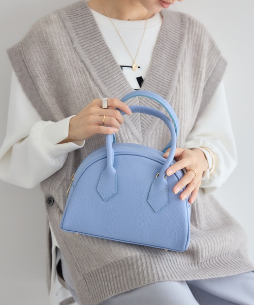 KATHARINE ROSS（キャサリンロス）の「【KATHARINE ROSS】【MILLELA FIRENZE】ショルダー付ミニボストン（ボストンバッグ・レディース・ブラック/ライトブルー/オフホワイト・MEDIUM）」の3枚目の写真