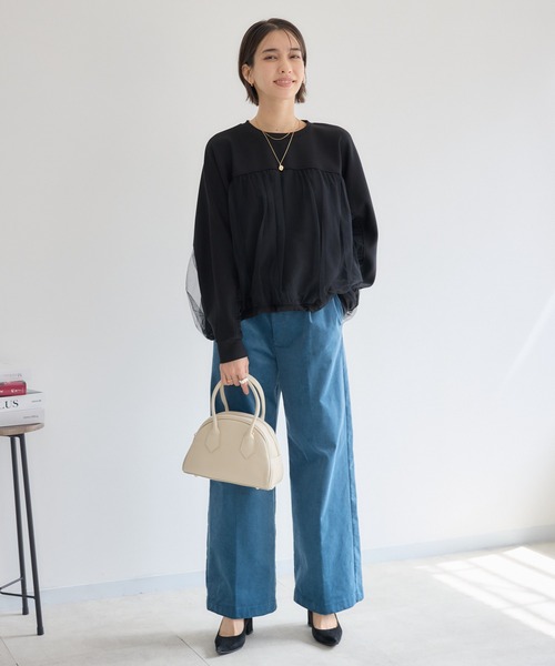 KATHARINE ROSS（キャサリンロス）の「【KATHARINE ROSS】【MILLELA FIRENZE】ショルダー付ミニボストン（ボストンバッグ・レディース・ブラック/ライトブルー/オフホワイト・MEDIUM）」の5枚目の写真