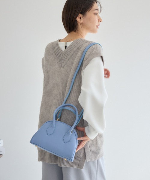 KATHARINE ROSS（キャサリンロス）の「【KATHARINE ROSS】【MILLELA FIRENZE】ショルダー付ミニボストン（ボストンバッグ・レディース・ブラック/ライトブルー/オフホワイト・MEDIUM）」の13枚目の写真