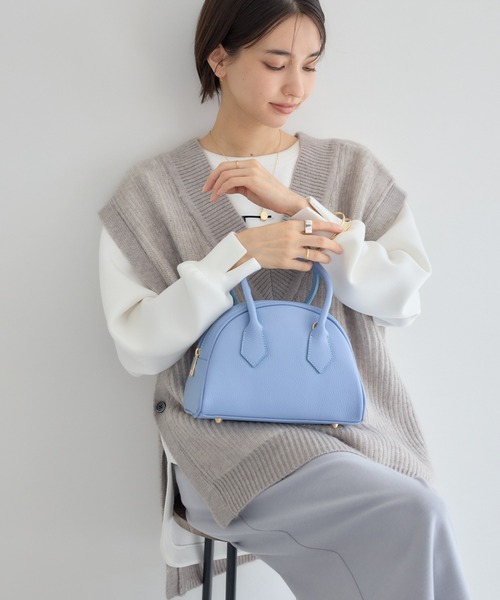 KATHARINE ROSS（キャサリンロス）の「【KATHARINE ROSS】【MILLELA FIRENZE】ショルダー付ミニボストン（ボストンバッグ・レディース・ブラック/ライトブルー/オフホワイト・MEDIUM）」の14枚目の写真