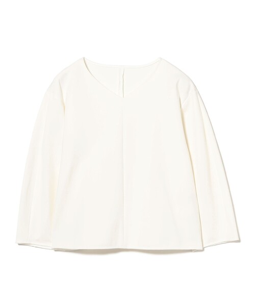 Demi-Luxe BEAMS（デミルクス ビームス）の「【1/9再値下げ】レーヨン ナイロン ポンチ Vネック プルオーバー［手洗い可］（Tシャツ/カットソー・レディース・ブラック/ホワイト・ONE SIZE）」の19枚目の写真