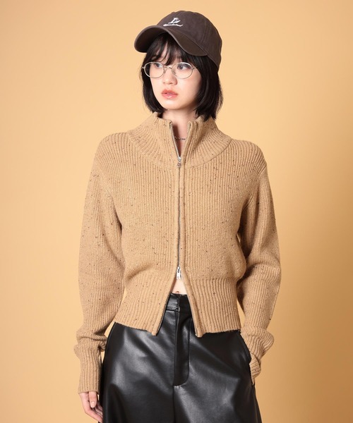 ネップジップアップセーター　秋服・冬服
