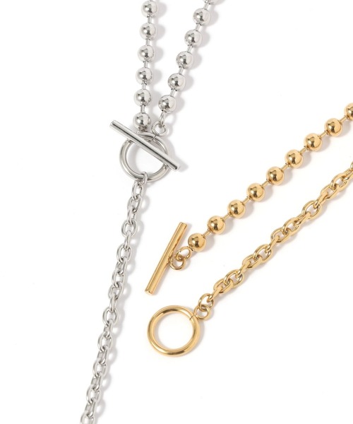 ステンレス2WAYロングネックレス/587216（ネックレス）｜GLOBAL WORK