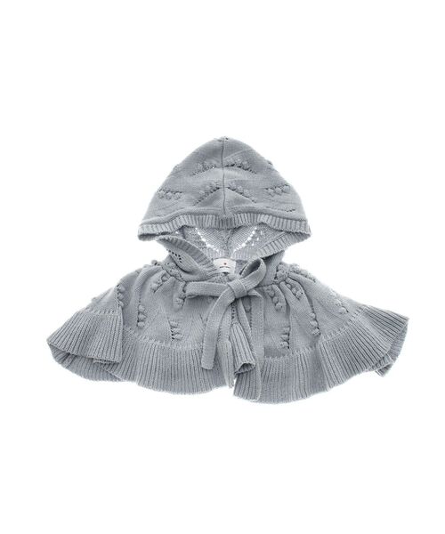 merry jenny（メリージェニー）の「ケープカラーニットフーディー（付け襟・レディース・チャコールグレー/ブルー/アイボリー・FREE）」の8枚目の写真