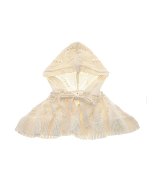 merry jenny（メリージェニー）の「ケープカラーニットフーディー（付け襟・レディース・チャコールグレー/ブルー/アイボリー・FREE）」の6枚目の写真