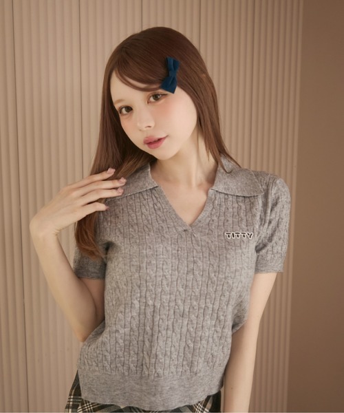 ロゴ半袖ニットポロ（ニット/セーター）｜TITTY&CO.（ティティー