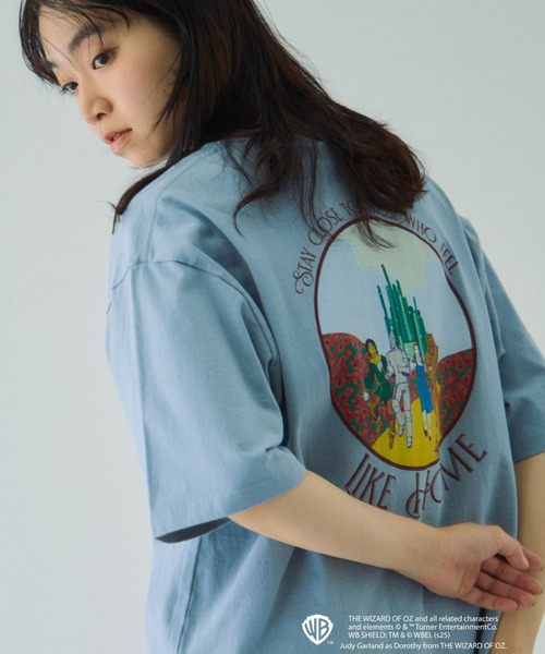 VICKY（ビッキー）の「OZリンガーバックプリントTシャツ≪洗濯機で洗える≫（Tシャツ/カットソー・レディース・ライトブルー/オフホワイト・M）」の2枚目の写真